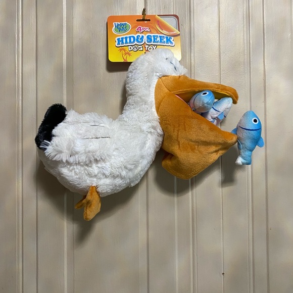 Happy Tails Hide & Seek Dog Toy Pelican Bear With Baby Squeakers Burrowing 12” - Picture 3 of 4